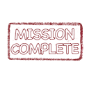 Another stamp, reading 'Mission Complete'.